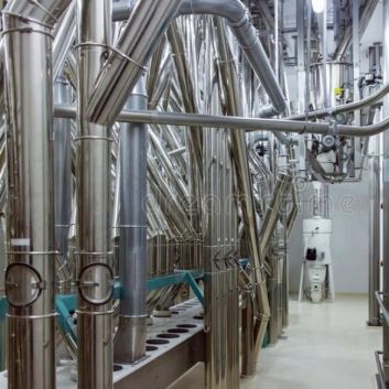Tubulação de queda, válvulas e acessórios em inox